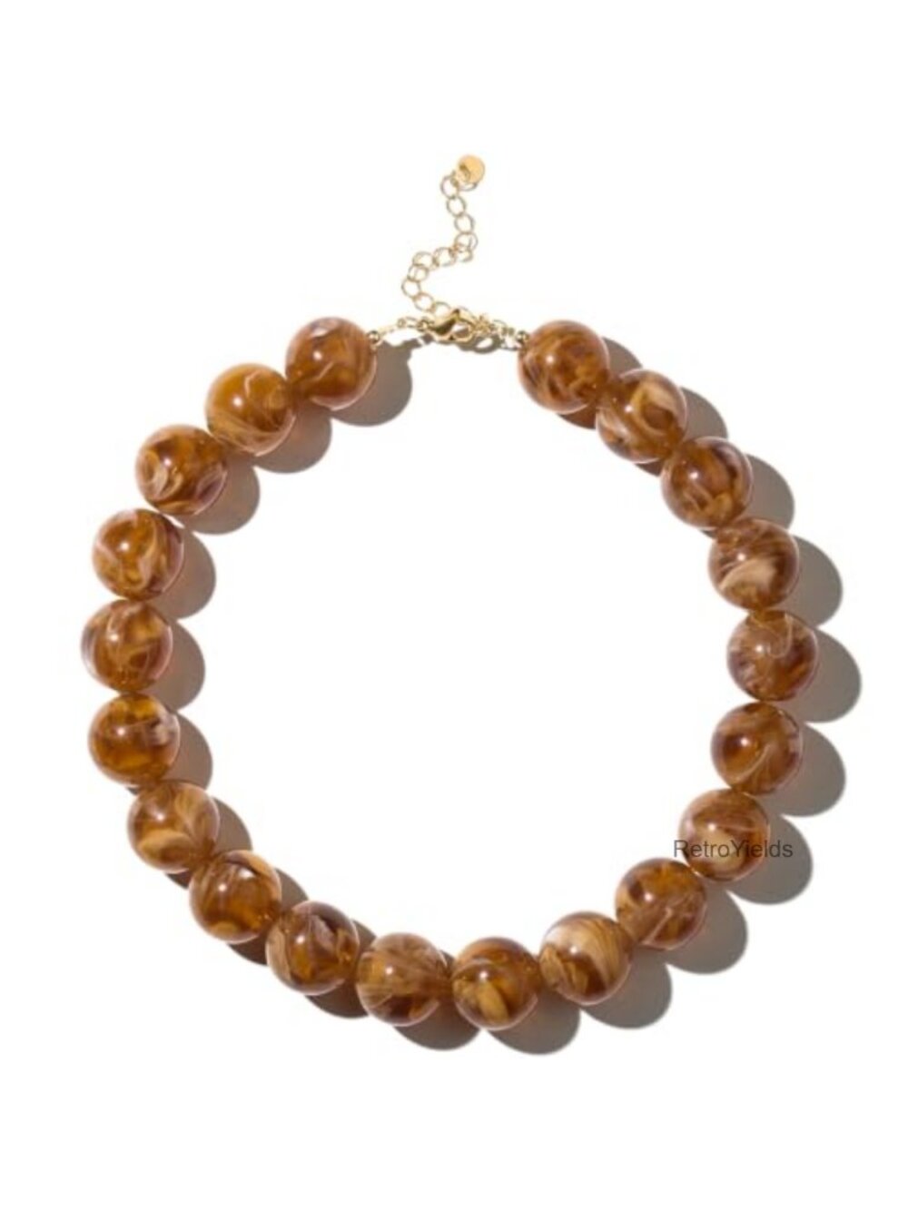 Chunky Beaded Necklace Gold Plated Stainless Steel Statement Choker Summer